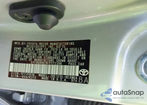 2015 Toyota Corolla Le z USA, uszkodzony, nr VIN 5YFBURHE9FP272398